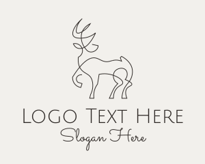 Roe - Reindeer Sketch Monoline logo design