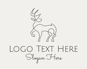 Doe - Reindeer Sketch Monoline logo design