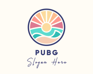 Colorful - Summer Sunset Island logo design