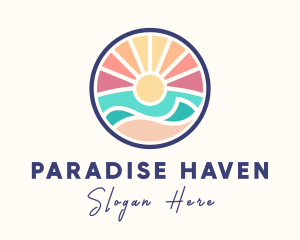 Summer Sunset Island logo design