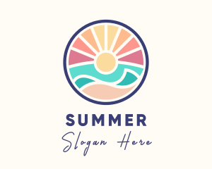 Summer Sunset Island logo design