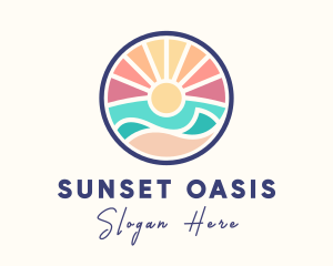 Summer Sunset Island logo design