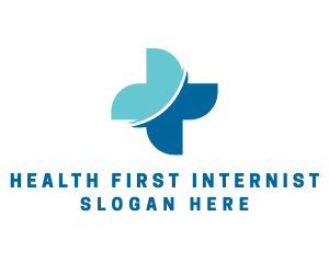 Blue Health Cross logo design