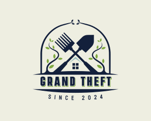 Garden - Gardening Shovel Pitchfork logo design