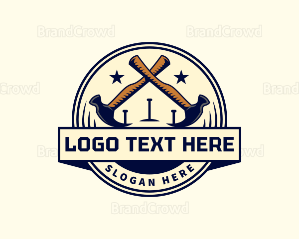 Handyman Hammer Nail Logo