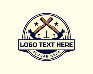 Badge - Handyman Hammer Nail logo design