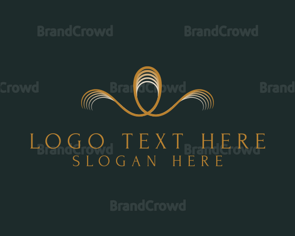 Gold Ornate Letter W Logo