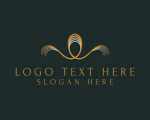 Resort - Gold Ornate Letter W logo design