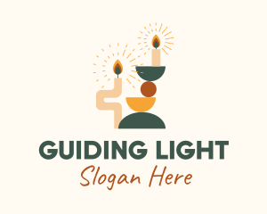 Worship Meditation Candle logo design