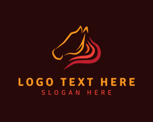 Horse Race - Fire Mane Horse logo design