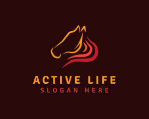 Stock Exchange - Fire Mane Horse logo design