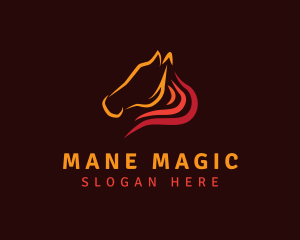 Mane - Fire Mane Horse logo design