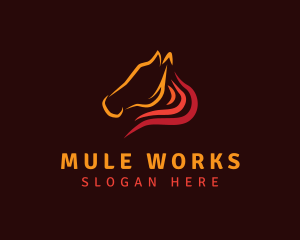 Fire Mane Horse logo design