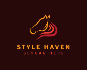 Horse Race - Fire Mane Horse logo design