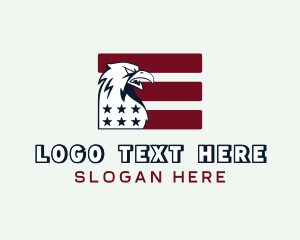 Stars And Stripes - Eagle USA Veteran Flag logo design