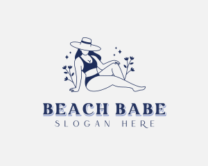 Bikini - Flower Bikini Fashion logo design