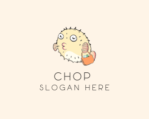 Sea Creature - Puffer Fish Bag logo design