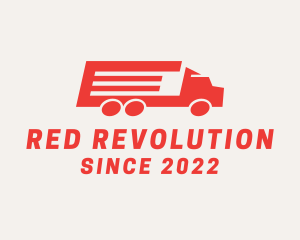 Red Trucking Transport logo design