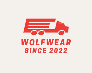 Courier - Red Trucking Transport logo design