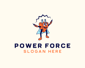 Superhero - Superhero Energy Plug logo design