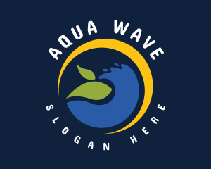 Organic Leaf Waves logo design