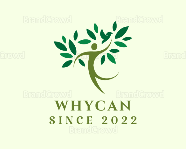 Wellness Human Tree Bird Logo