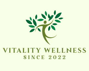 Wellness Human Tree Bird logo design