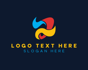 Printing Press - Colorful Curly Letter A logo design