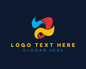 Multimedia - Colorful Curly Letter A logo design