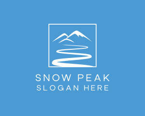 Skiing - High Mountain Camping logo design