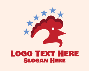 Hen - Red Rooster Stars logo design
