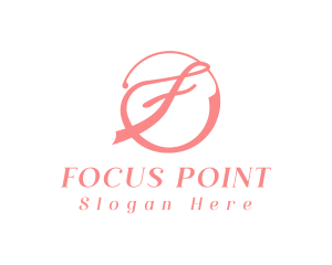 Pink Cursive F logo design