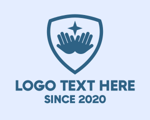 Shield - Star Hand Shield logo design