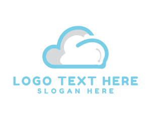 Remote Work - Blue Abstract Cloud logo design