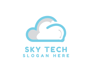 Blue Abstract Cloud logo design