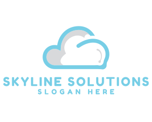 Blue Abstract Cloud logo design