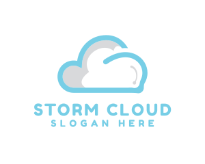 Blue Abstract Cloud logo design