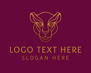 Head - Elegant Wild Feline logo design