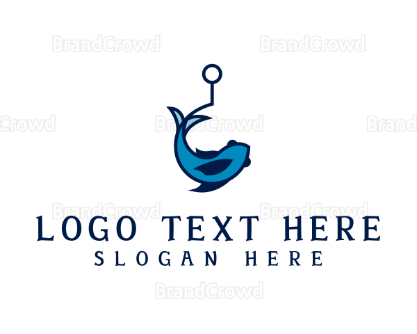Blue Fish Hook Logo  BrandCrowd Logo Maker