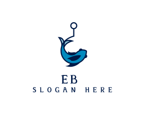Blue Fish Hook Logo