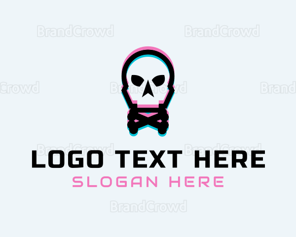 Skull Crossbones Anaglyph Logo