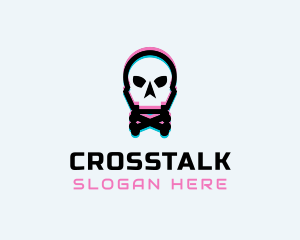 Skull Crossbones Anaglyph Logo