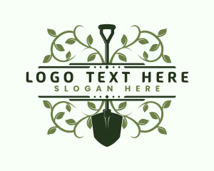 Agriculture - Shovel Plant Vine logo design