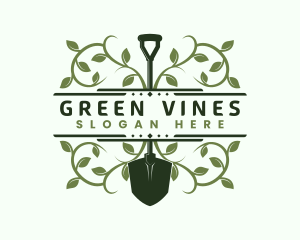 Shovel Plant Vine logo design