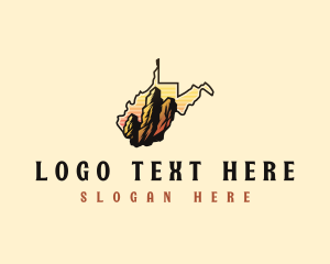 Map - West Virginia Rock Mountain logo design