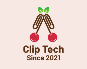 Clip - Cherry Paper Clip logo design