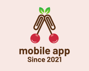 Grocer - Cherry Paper Clip logo design