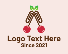 Clip - Cherry Paper Clip logo design