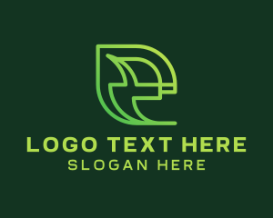 Monoline - Eco Environmentalist Letter E logo design