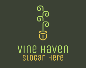 Pot Plant Vine logo design